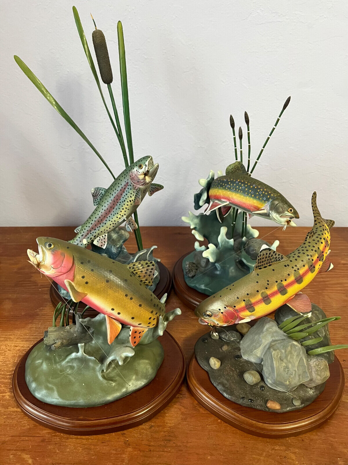 2 Fish from Danbury Mint "Trout Treasure Sculpture Collection" by Franz Dutzler
