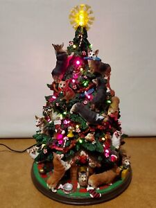 Danbury Mint Corgi Dog Christmas Tree Lighted Figurine With Star Retired