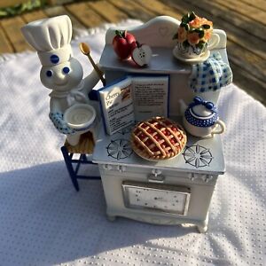 New Danbury Mint Time For Pie Clock Limited Edition Pillsbury Doughboy Sculpture