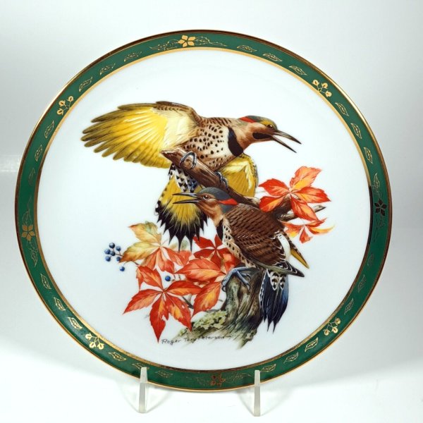 Flicker Woodpecker Collector Plate Song Bird Roger Troy Peterson Danbery Mint 90