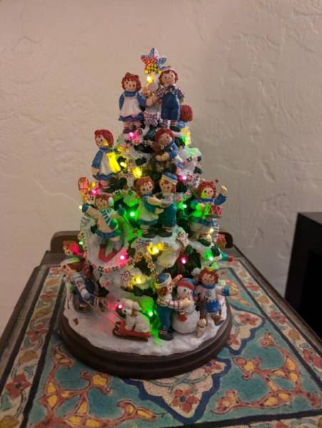 Danbury Mint The Raggedy Ann And Andy Christmas Tree 2009 RARE DISCONTINUED