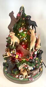 Danbury Mint Dog Christmas Tree Labrador Retriever Lighted Figurine Retired Xmas