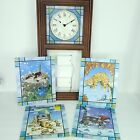 Danbury Mint Comical Cats Lighted Stained Glass Clock By Gary Patterson NEW