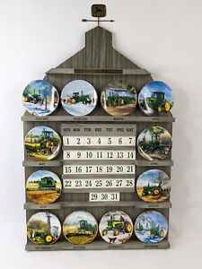 John Deere Plate Calendar Collection Display with 12 Mini Plates by Danbury Mint