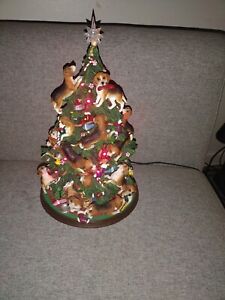 Danbury Mint Beagle Dog Christmas Tree Lighted Figurine Retired
