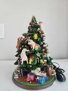 Retired Danbury Mint English Bulldog Dogs Lighted Christmas Tree Rare HTF READ !
