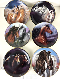Danbury Mint Susie Morton Collector Plates Horses "Noble & Free” 1993 Lot of 6