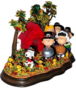 Danbury Mint Peanuts Friends A Time To Give Thanks Lighted Figurine Collectible