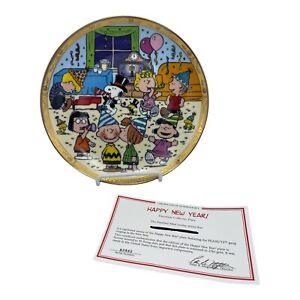 The Peanuts Happy New Year Collector Plate The Danbury Mint A3862 RARE