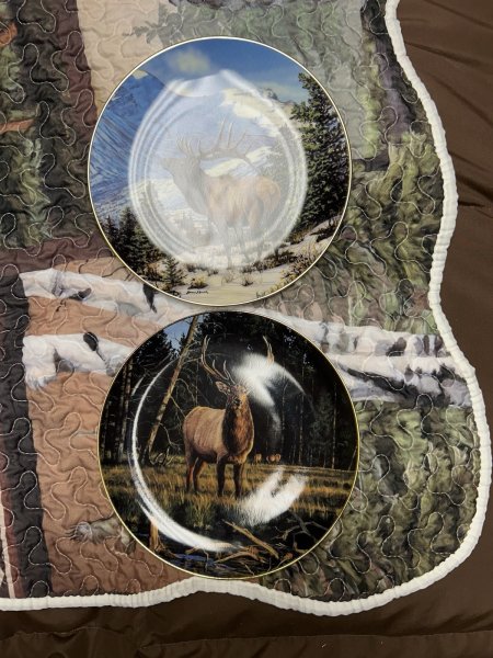 New Listing2 Elk Plates Danbury Mint Winter Call and Elk Meadows