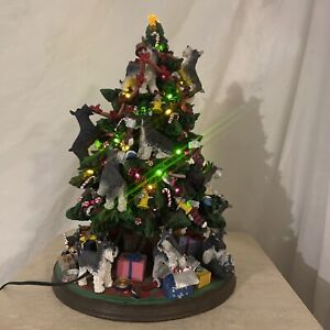 Danbury Mint Miniature Schnauzer Dog Christmas Tree Lighted Figure retired
