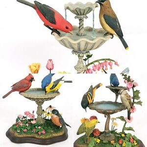 Three Danbury Mint Bob Guge Bird and Bath Figurine