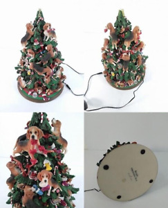 Danbury Mint Beagle Christmas Tee Holiday Canine Dog Lighted Figurine 13" Tall