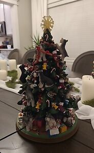 NICE! Danbury Mint Miniature Schnauzer Dog Christmas Tree Lighted Figure