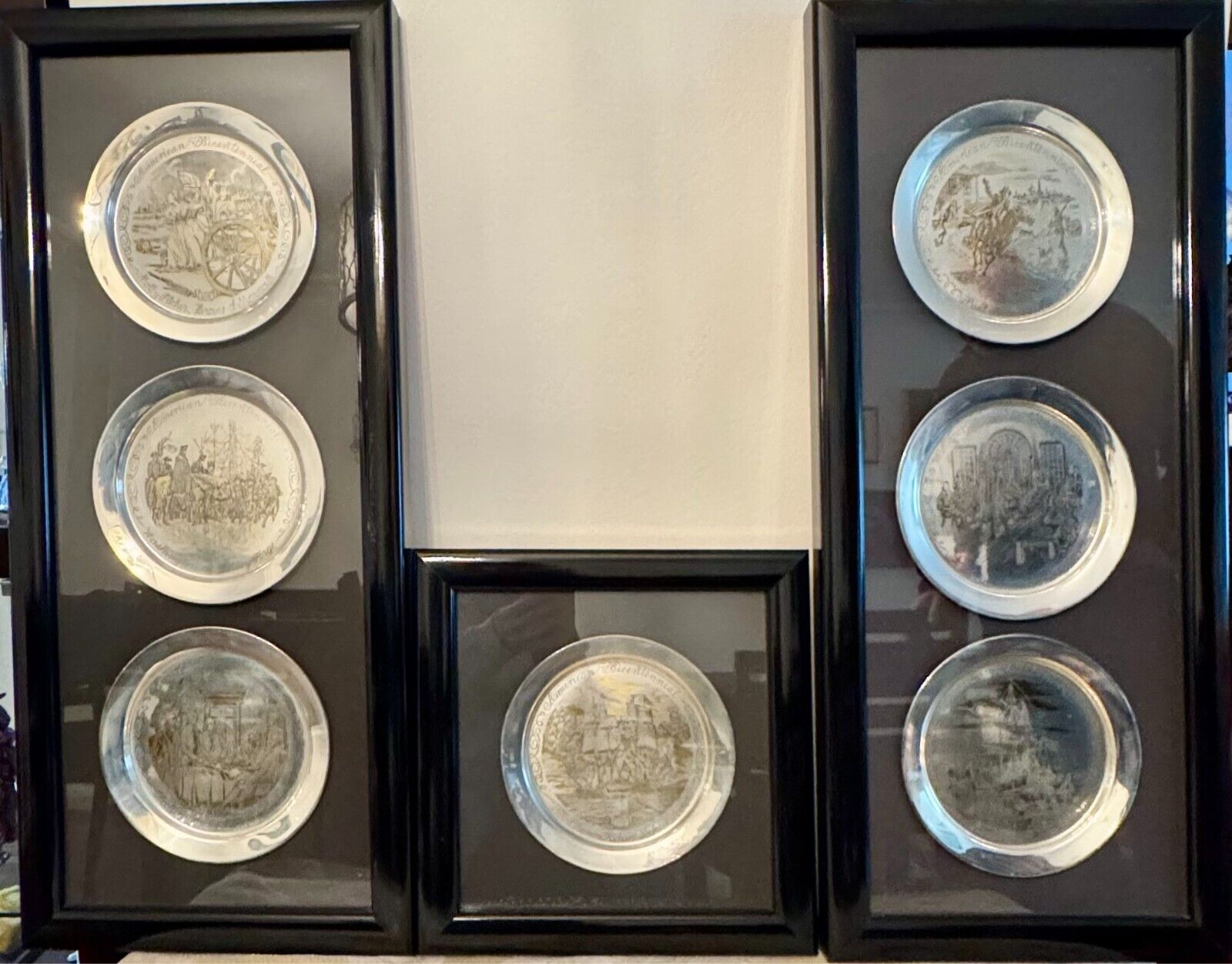 Danbury Mint Silver Bicentennial Collector Plates Complete Set of 7