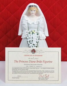 RARE 1987 Danbury Mint All Porcelain Figurine Princess Diana Bride w/COA & Box