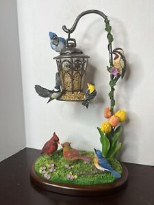 danbury mint friendly feeding Red Cardinal Eastern Bluebird, Blue jay, Goldfinch