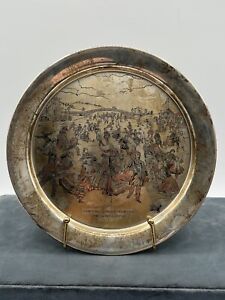 VTG 1973 Danbury Mint Plate Reed & Burton Currier & Ives “The Skating Pond” 24k