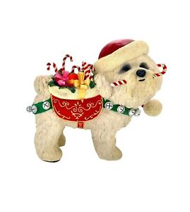 Santa Dog Statue by Danbury Mint Rare Vintage Christmas Dog Lover Decor Gift