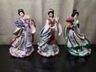 Danbury Mint Lena Liu Porcelain Figurine Rose, Plum Blossom, & Iris Princess