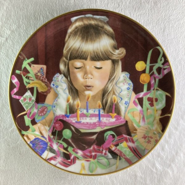 BIRTHDAY WISH Plate Magic Moments of Childhood Danbury Mint Party Cake & Candles