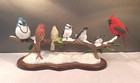 Winter Gathering Danbury Mint Songbirds on Branch Sculpture by Bob Guge 15"