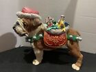 Vintage Danbury Mint Christmas English Bulldog Santa Dog