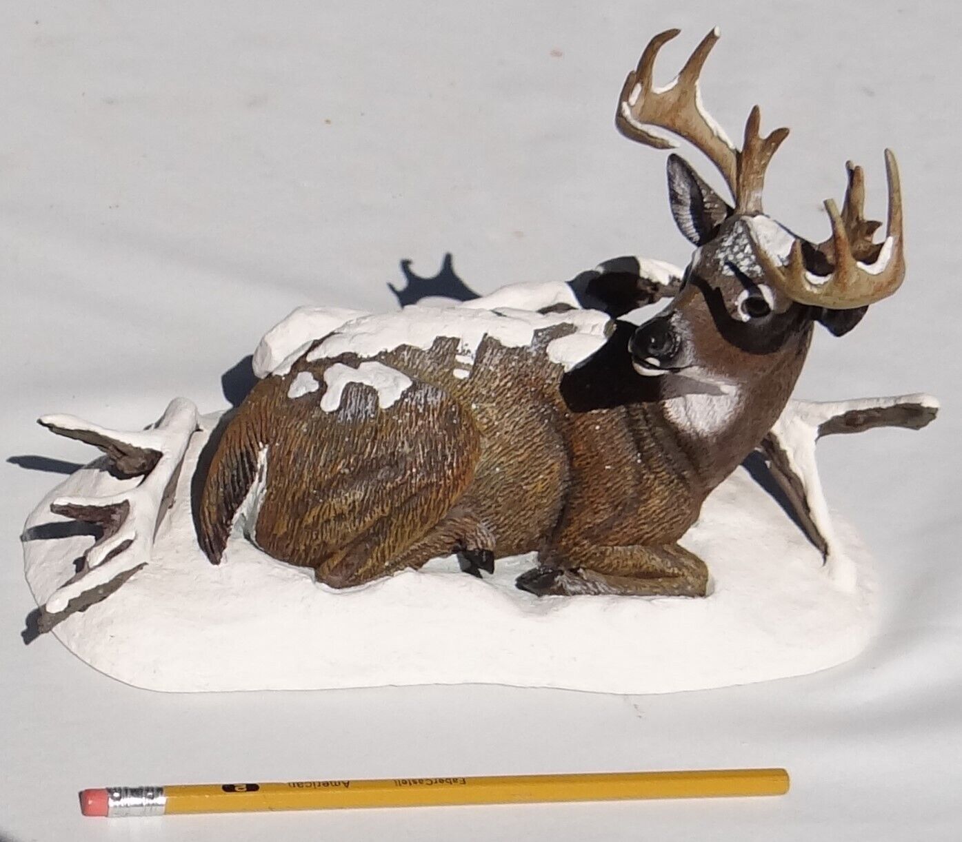Winter Stag Danbury Mint Bob Travers Buck White-Tail Deer 10" Sculpture Figurine