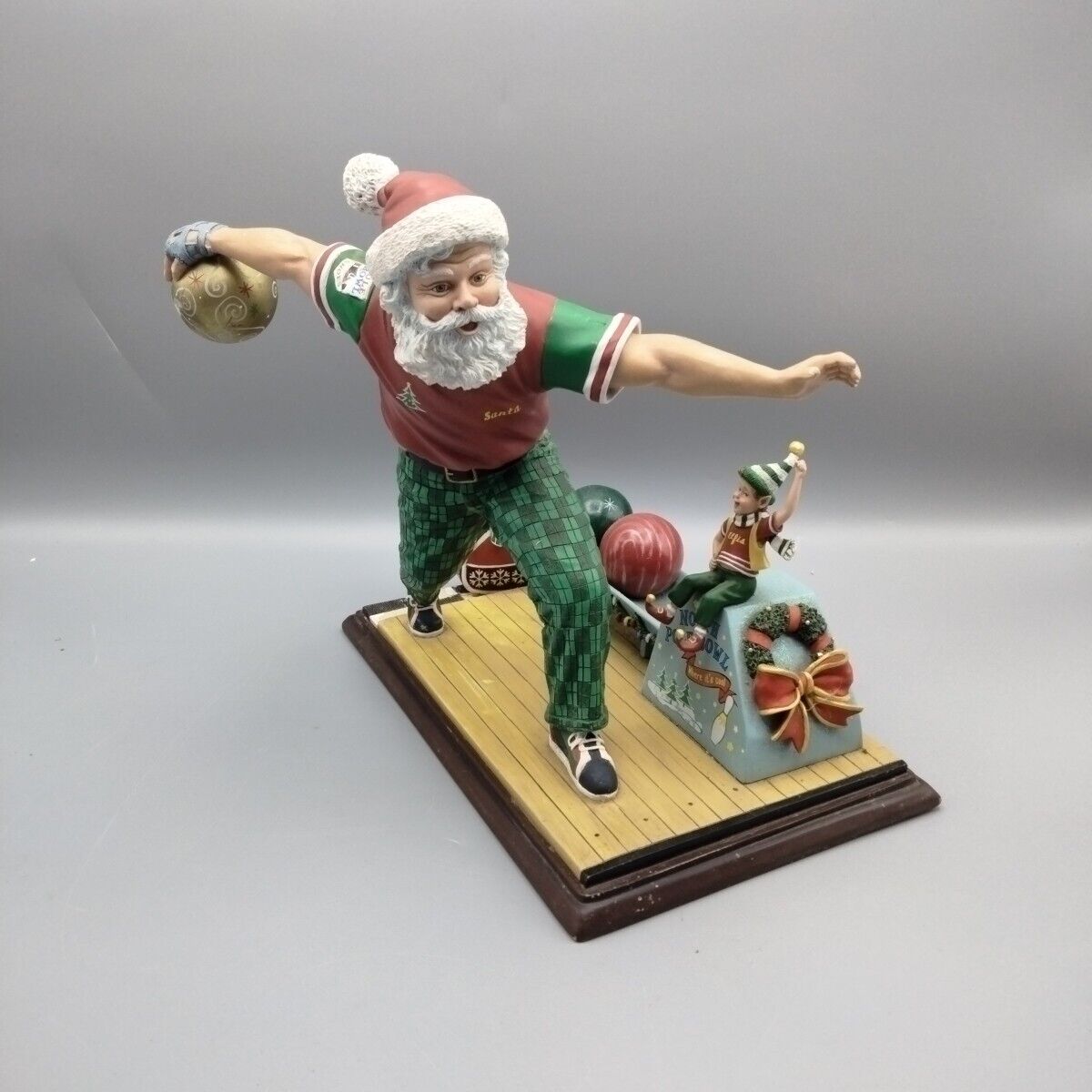 Danbury Mint Bowling Santa Figurine Resin Statue Christmas