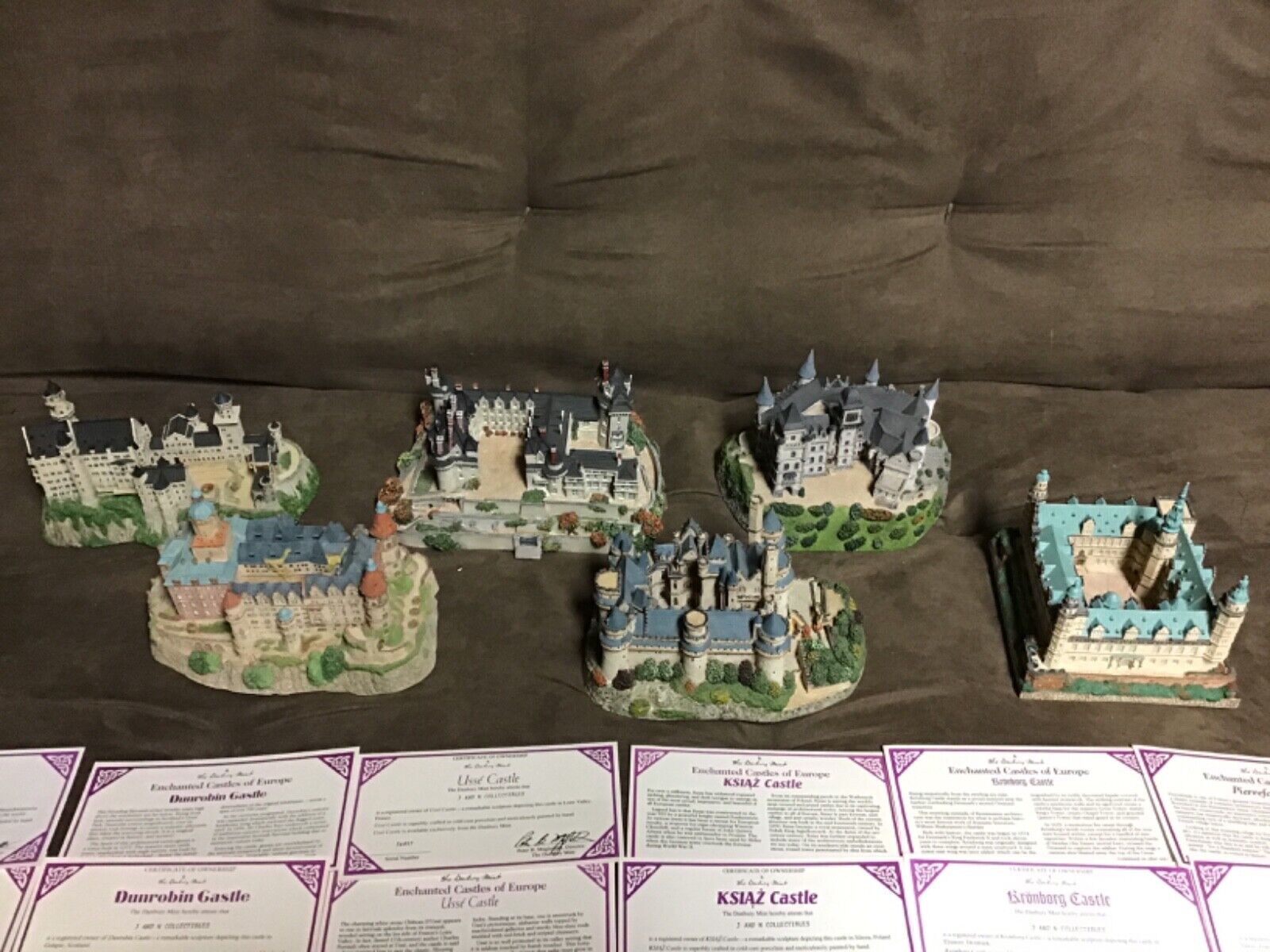 Danbury Mint Enchanted Castles of Europe LOT OF 6 NEUSCHWANSTEIN, KSIAS, USSE, +