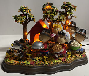 Danbury Mint Peanuts Friends A Time To Give Thanks Lighted Figurine Thanksgiving
