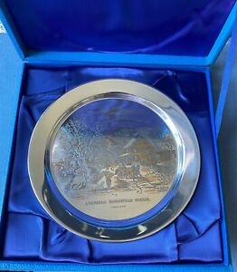 DANBURY MINT CURRIER & IVES STERLING SILVER PLATE - American Homestead Winter