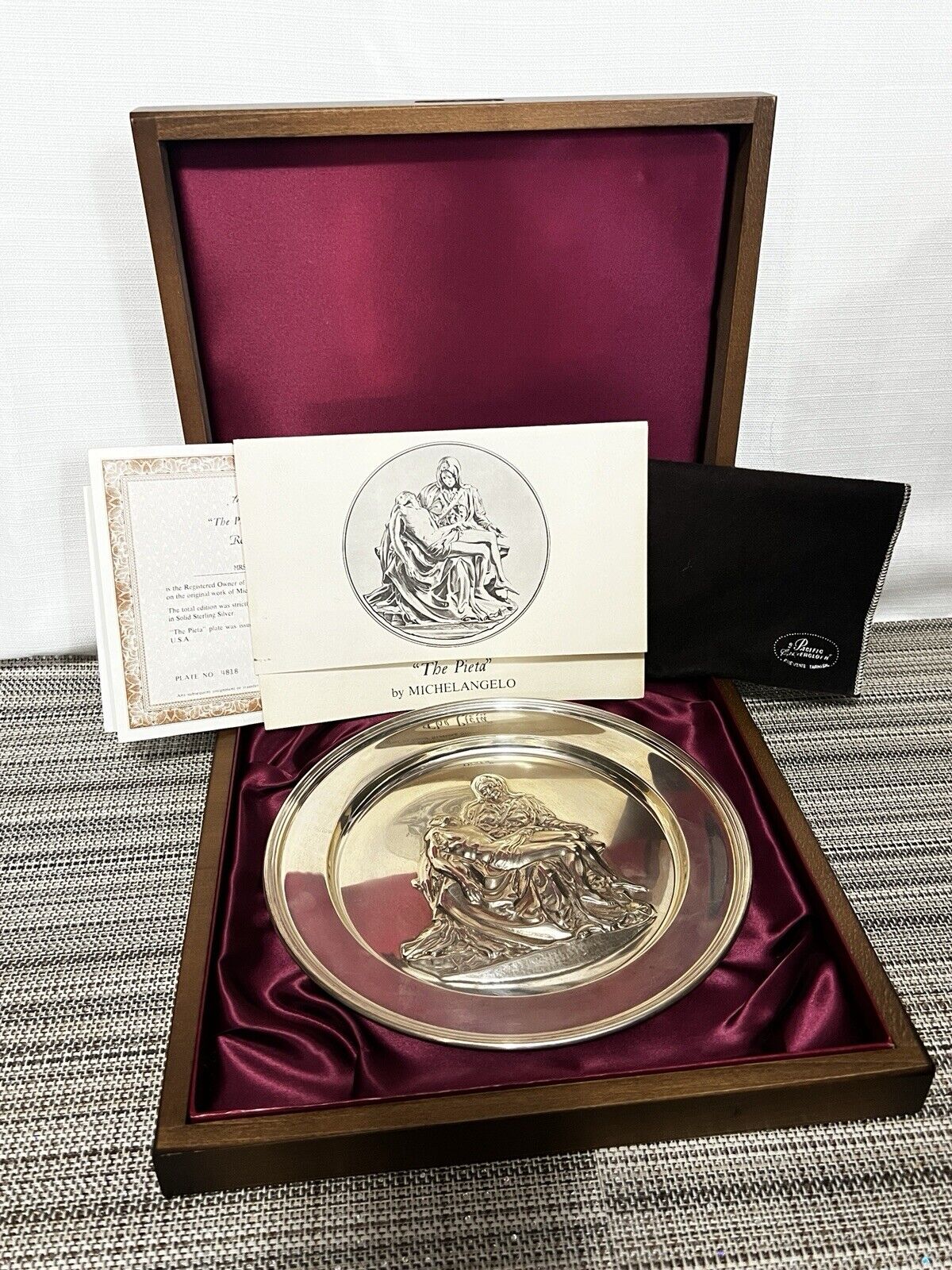 “The Pieta” Plate Danbury Mint/Sterling Silver Michelangelo Full Collectors Set