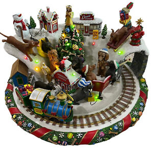 Vintage  Danbury Mint “Dachshund Christmas Wonderland” Train Light-Up Display
