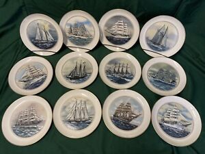 Vintage Danbury Mint Tall Ships Fine China Collector Plates Set of 12