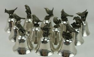 Danbury Mint The Songbird Pewter Bells Set of 12 Cardinal Bluebird etc