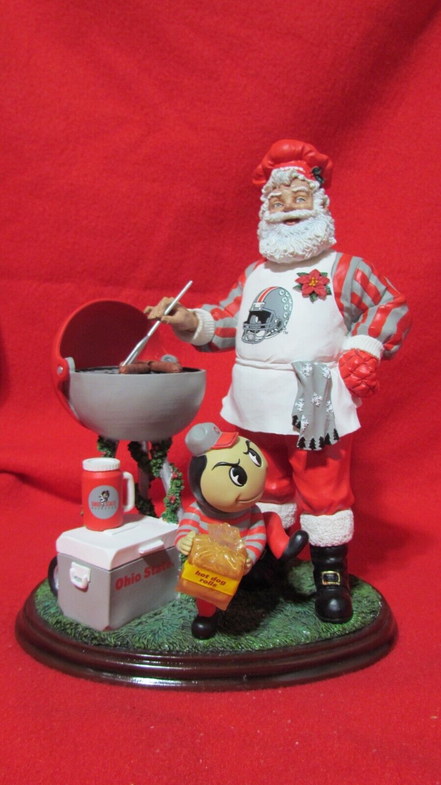 The 2002 Danbury Mint Annual Ohio State Santa Figurine "Tailgating Santa"
