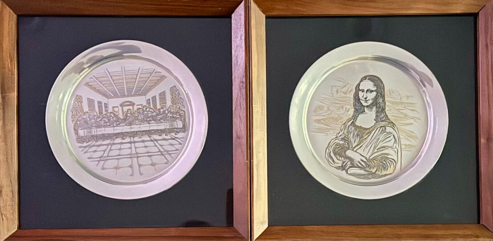 The Danbury Mint Leonardo DaVinci Sterling Silver Collector Plates Set of 2