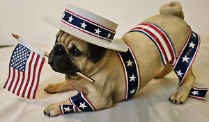 Danbury Mint Collectibles Pug: PATRIOTIC PUG