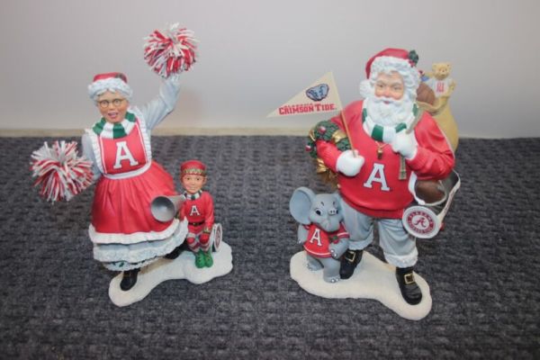 Alabama Crimson Tide Danbury Mint Santa Mrs Clause Figurine Sculpture Elephant