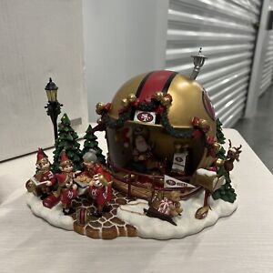 Danbury Mint San Francisco 49ers Game Day At Santa’s Helmet Lighted NFL