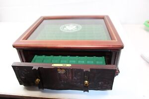 Danbury Mint Wooden Display & Storage Box Empty Use For U.S. State Quarters