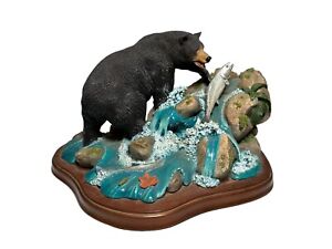 Danbury Mint Today's Catch by Nick Bibby Black Bear Statue Vintage and RARE