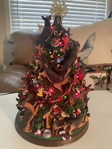 Danbury Mint German Shepherd Dog Christmas Tree Lighted Figurine WITH TOPPER