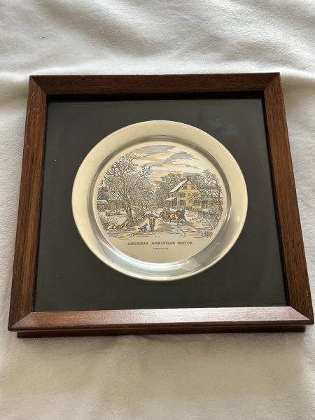Danbury Mint Sterling Silver Plate Currier & Ives American Homestead Winter 1975