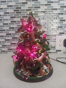 Danbury Mint Beagle Dog Christmas Tree Lighted Figurine Retired Lights Up Works