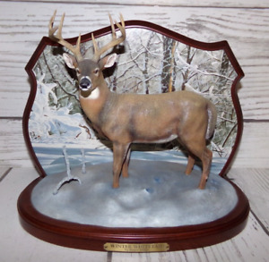 Danbury Mint, Bruce Miller, Winter Whitetail, Deer Sculpture Figure