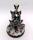 Danbury Mint Boston Terrier Family Christmas Tree Lighted RARE w/Box & Star