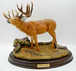 DANBURY MINT "MONARCH'S MORNING" DEER BUCK SCULPTURE FIGURINE BY RON VAN GILDER