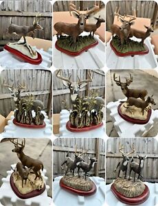 Danbury Mint Deer Sculpture Collection Lot Of 9 . Rare Storage Find .